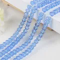 Strand of light blue faceted crystal wheel beads for DIY jewelry making and bracelets - 8mm (65 Pcs/Pack) / Light Blue