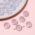 Translucent lavender glass beads with relief patterns for DIY jewelry making - 10 Pieces Pack / 13mm (Aperture approx. 1mm) / Purple