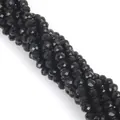 Strand of 6mm faceted black crystal glass wheel beads for DIY jewelry making and crafts - 6mm (80-85 Pcs/Pack) / Black