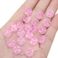 Translucent light pink five-petal flower acrylic beads for DIY jewelry making and crafts - Light Purple