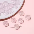 Pink translucent round beads with swirl embossing for DIY jewelry making and beading - 10 Pieces Pack / 13mm (Aperture approx. 1mm) / Pink