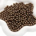 Perles en ABS marron sphériques au lustre métallique pour bijoux DIY et décoration - Café