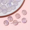 Translucent lavender purple glass beads with embossed swirl texture for DIY jewelry - 10 Pieces Pack / 13mm (Aperture approx. 1mm) / Light Yellow Purple