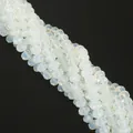 Light blue and milky white faceted crystal rondelle beads for DIY jewelry making - 6mm (80-85 Pcs/Pack) / Opal White