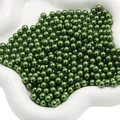 Perles en ABS vert foncé au lustre métallique pour bijoux DIY et artisanat - Vert Militaire