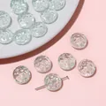Transparent glass swirl beads with 10mm spiral relief for DIY jewelry necklace crafts - 10 Pieces Pack / 13mm (Aperture approx. 1mm) / Light Green