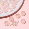 Pink translucent floral embossed beads with center hole for DIY jewelry making - 10 Pieces Pack / 13mm (Aperture approx. 1mm) / Orange Pink