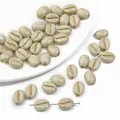 Ovale Picasso-koffieboonkralen in crème met spikkels en gouden groef voor DIY-sieraden - Ca. 8x10mm (Gat ca. 1mm) ca. 20 stuks/pak / Beige