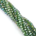 Emerald green 6/8mm faceted crystal glass beads with iridescent AB coating for DIY jewelry - 8mm (65 Pcs/Pack) / Iridescent Green