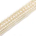 Cremeweiße Glaswachsperlen für Schmuckherstellung in verschiedenen Größen von 3mm bis 12mm - 3mm Durchmesser 1mm Bohrung 1 Strang/Packung (Ca. 140 Stk) / Cremeweiß (Künstliche Perle)