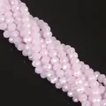 Faceted light pink crystal glass spacer beads for DIY jewelry and bracelet making - 6mm (80-85 Pcs/Pack) / AB Pink Jade