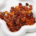 Amberkleurige koffieboon acrylkralen met gouden details voor DIY-sieraden - Barnsteen Goud Omrand