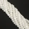 Translucent white faceted glass crystal rondelle beads with AB coating for DIY bracelets - 6mm (80-85 Pcs/Pack) / AB White Jade