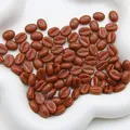 Bruine acryl koffieboon kralen met rode metalen kern voor DIY sieraden maken - Koffie Rood Omrand