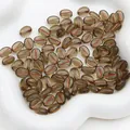 Transparante theebruine acryl koffieboon kralen met roodbruine lijn voor DIY sieraden maken - Transparant Grijs Rood Omrand