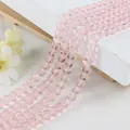 Pink faceted crystal glass rondelle beads for DIY jewelry making bracelets and crafts - 8mm (65 Pcs/Pack) / Light Pink