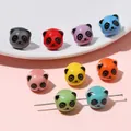 Cute panda ceramic beads in vibrant colors for DIY jewelry and bracelet making - Colorful Panda