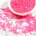 Rose pink 450g glass seed beads for DIY jewelry making in a white ceramic bowl - Deep Pink