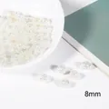 Iridescent 8mm acrylic crackle beads for DIY jewelry making with aurora AB finish - 10pcs/Pack / White / 8mm
