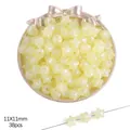 Iridescent yellow star acrylic beads for DIY jewelry making 11x11mm 38pcs set - Fat Star / 11x11mm (Approx. 38 Pcs) / Yellow