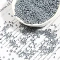 Light blue cream seed beads with pearl finish for DIY jewelry making and embroidery - 2mm 15g Pack Approx 1000 Count / Light Gray