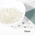 Semi-transparent 10mm white crackle glass beads for DIY jewelry making - 10pcs/Pack / White / 10mm