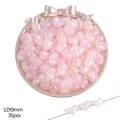 Pink heart-shaped acrylic beads with 12x9mm size and iridescent finish for DIY crafts - Puffy Heart / 12x9mm (Approx. 35 Pcs) / Pink