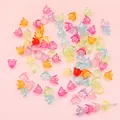 Frosted acrylic lily of the valley flower beads in assorted macaron colors for DIY jewelry - 11×8mm (20g/Pack Approx. 90 Pcs) / Transparent Mixed Colors