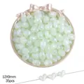Iridescent light green heart beads 12x9mm for DIY jewelry making 35pcs pack - Puffy Heart / 12x9mm (Approx. 35 Pcs) / Green
