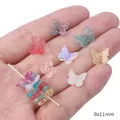 DIY butterfly beads for jewelry making 9x11mm iridescent acrylic wing charms - Butterfly (BBD229)