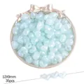 Light blue heart-shaped acrylic beads for DIY jewelry making, 12x9mm size, 35pcs pack - Puffy Heart / 12x9mm (Approx. 35 Pcs) / Blue
