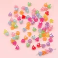 Colorful frosted acrylic lily of the valley flower beads for DIY jewelry making - 11×8mm (20g/Pack Approx. 90 Pcs) / Iridescent Mixed Colors