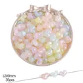 Mixed macaron heart acrylic beads 12x9mm with pearlescent finish for DIY jewelry 35pcs - Puffy Heart / 12x9mm (Approx. 35 Pcs) / Random Mixed Colors