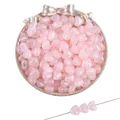 Pink pearlescent heart-shaped acrylic beads with pre-drilled holes for DIY jewelry - Heart / 10x9mm (Approx. 50 Pcs) / Light Pink