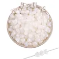 Heart-shaped pearl white acrylic beads with a lustrous finish for DIY jewelry - Heart / 10x9mm (Approx. 50 Pcs) / Beige