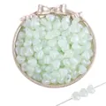 Iridescent mint green heart beads with aurora finish for DIY handmade jewelry crafts - Heart / 10x9mm (Approx. 50 Pcs) / Light Green