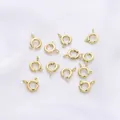 Cierres de anillo de resorte bañados en oro 18K para joyería DIY set de 11 piezas - 5mm (1 Pieza) / Oro de 14K