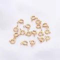 Set de cierres de anillo de resorte bañados en oro de 14K para bisutería artesanal DIY - 5mm (1 Pieza) / Oro de 18K