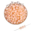 Champagne iridescent heart beads with pearlescent finish for DIY jewelry making - Heart / 10x9mm (Approx. 50 Pcs) / Flesh Pink
