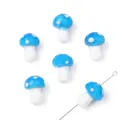 Handgefertigte Pilz-Glasperlen in Blau und Weiß für DIY-Schmuckherstellung - 10x12mm (5 Stück/Packung) / Himmelblau