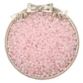 Pale pink translucent seed beads for DIY jewelry displayed in a decorative gold rimmed tray - 3mm Hole Diameter approx 0.8mm 20g/bag approx 660pcs / Pink