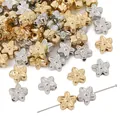 Goldene und silberne fünfblättrige Blüten-Zwischenperlen für DIY-Schmuck - Fünfblättrige Blume Stil / 30 Stück/Packung (9mm) / Mehrfarbig