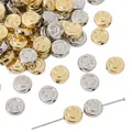 Bastelperlen Set mit Smiley Motiven und Sternen in glänzendem Gold und Silber Finish - Smiley-Gesicht-Stil / 30 Stück/Packung (8mm) / Mehrfarbig