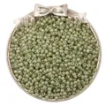 Olive green 3/4mm translucent glass beads for DIY jewelry making in golden tray - 3mm Hole Diameter approx 0.8mm 20g/bag approx 660pcs / Bean Green