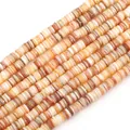 Perle heishi in conchiglia naturale nei toni arancio e marrone per gioielli fai-da-te - 6mm (38cm/Filo, Circa 190-200 Pezzi) / Colore Originale