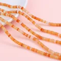 Flat disc-shaped orange and white natural stone spacer beads for DIY jewelry making - 2x4mm (Hole Approx. 0.8mm), 38cm/Strand (Approx. 160 Beads) / Red Aventurine