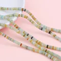 Flat multicolor natural stone rondelle beads for DIY necklace and bracelet crafting - 2x4mm (Hole Approx. 0.8mm), 38cm/Strand (Approx. 160 Beads) / Amazonite