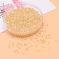 2,5 mm champagnerfarbene Glasperlen mit Perlmutteffekt für DIY-Schmuck in runder Box - 2,5 mm (Öffnung 1 mm, 10 g/Packung) / Hellgoldgelb