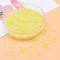 Hellgelbe transparente 2,5mm Glasperlen für DIY-Schmuck in einem Kunststoffbehälter - 2,5 mm (Öffnung 1 mm, 10 g/Packung) / Gelb