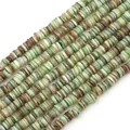 Natural shell heishi beads in green and tan hues for DIY handmade jewelry crafts - 6mm (38cm/Strand, Approx 190-200 Pieces) / Light Green